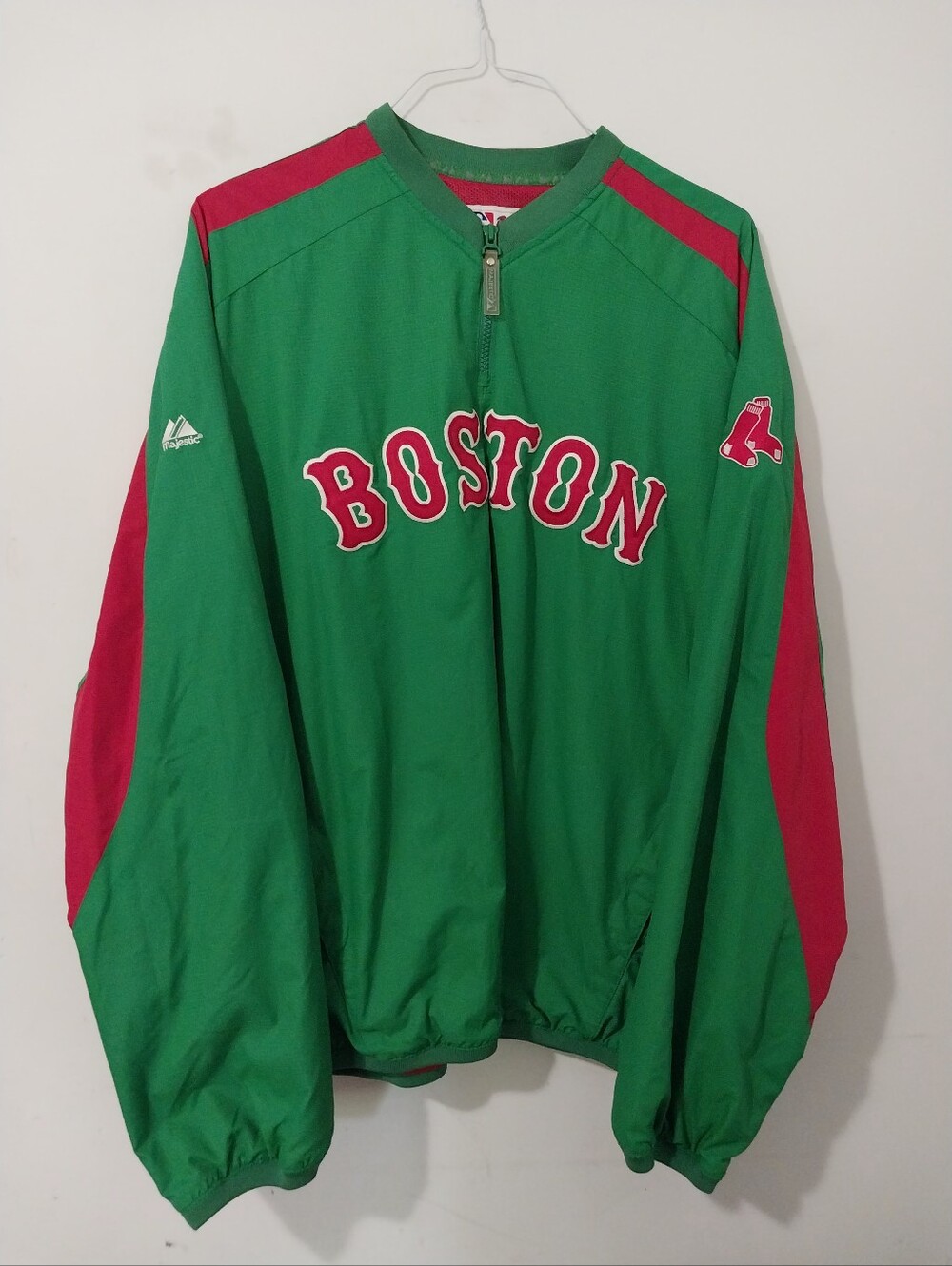 Majestic Boston Red Sox Pullover Zip Jacket St. Patricks Day Limited Early 2000'